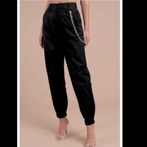 I.AM.GIA BLACK Cobain pants slack cotton elastic ankles M NEW! SOLD OUT No chain
